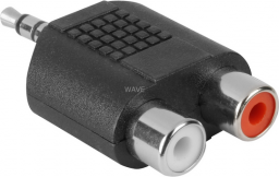 Adapter AV Goobay Jack 3.5mm - RCA (Cinch) x2 czarny (11604)