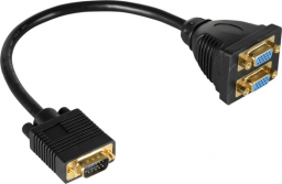 Kabel Goobay D-Sub (VGA) - D-Sub (VGA) x2 0.2m czarny (93263)