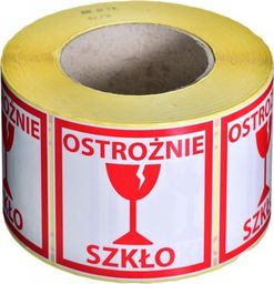 NC System ETYKIETY OSTROŻNIE SZKŁO 1000SZT MOCNY KLEJ 80X80