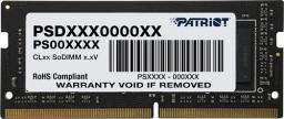 Pamięć do laptopa Patriot Signature, SODIMM, DDR4, 16 GB, 2400 MHz, CL17 (PSD416G240081S)