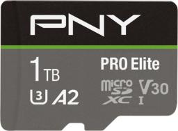 Karta PNY PRO Elite MicroSDXC 1 TB Class 10 UHS-I/U3 A2 V30 (P-SDU1TBV32100PRO-GE)