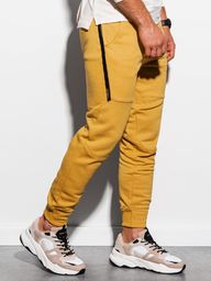  Ombre Spodnie męskie dresowe joggery P919 - żółte XXL