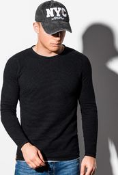 Ombre Sweter męski E121 - czarny XL