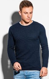 Ombre Sweter męski E121 - granatowy XL