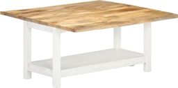  vidaXL Rozkładany stolik kawowy, biały, 90x(45-90)x45 cm, drewno mango