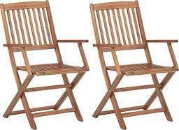  vidaXL Składane krzesła ogrodowe, 2 szt., lite drewno akacjowe