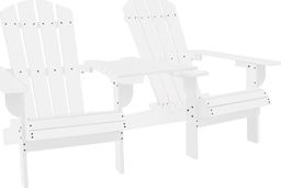  vidaXL Krzesło ogrodowe Adirondack, lite drewno jodłowe, białe