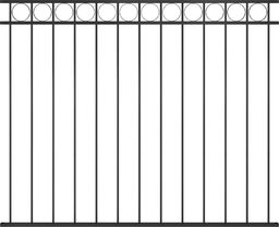  vidaXL Panel ogrodzeniowy, stalowy, 1,7 x 1,5 m, czarny