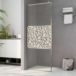  vidaXL Ścianka prysznicowa, szkło ESG, wzór w kamienie, 80 x 195 cm