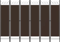  vidaXL Parawan 6-panelowy, brązowy, 240 x 180 cm