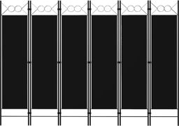  vidaXL Parawan 6-panelowy, czarny, 240 x 180 cm
