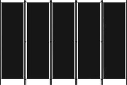  vidaXL Parawan 5-panelowy, czarny, 250 x 180 cm