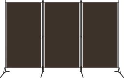  vidaXL Parawan 3-panelowy, brązowy, 260 x 180 cm