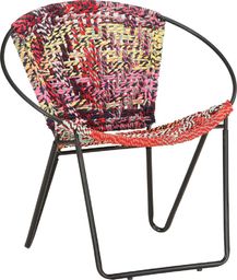  vidaXL Okrągłe krzesło, wielokolorowe, z tkaniny chindi
