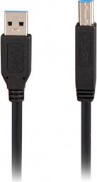 Kabel USB Sharkoon USB-A - USB-B 2 m Czarny (4044951015641)
