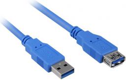 Kabel USB Sharkoon USB-A - USB-A 1 m Niebieski (4044951010875)