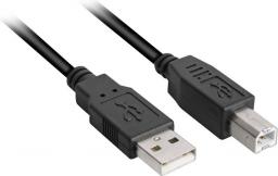 Kabel USB Sharkoon USB-A - USB-B 0.5 m Czarny (4044951015245)