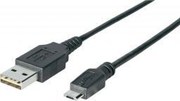 Kabel USB Sharkoon USB-A - microUSB 0.5 m Czarny (4044951015474)