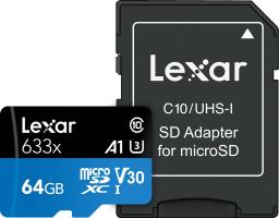 Karta Lexar 633x MicroSDXC 64 GB UHS-I/U3 U3 A1 V30 (LSDMI64GBB633A)
