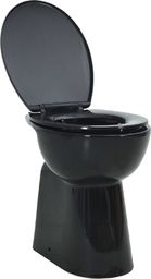 Miska WC vidaXL Wysoka toaleta bez kołnierza, ciche zamykanie, ceramika, czarna