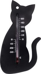  Nature Zewnętrzny termometr ścienny, w kształcie kota, czarny