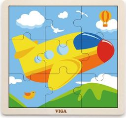  Viga Viga 51447 Puzzle na podkładce 9 elementów - samolot