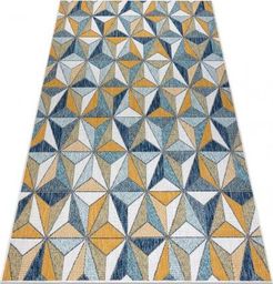  Dywany Łuszczów Dywan SZNURKOWY SIZAL COOPER Mozaika, Trójkąty 22222 ecru / granat, 180x270 cm