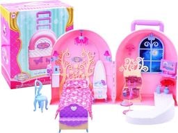  Jokomisiada Przenośny Domek walizka dla lalki sypialnia (ZA0177)