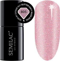 Semilac Semilac Extend 805 Lakier Hybrydowy 5in1 Glitter Dirty Nude Rose uniwersalny