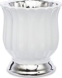  Osłonka ceramiczna 14,5 x 13 x 13 cm (biała ze srebrnym zdobieniem)