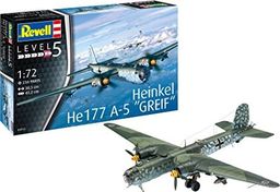  Revell Model Revell 03913 Heinkel He177 A-5 Griffin 14 w skali 1:72 Level 5 wierna oryginalnej replice z wieloma detalami, wielokolorowy