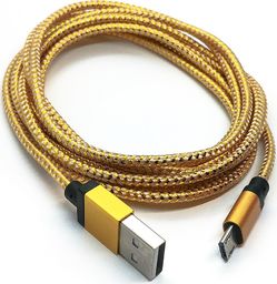 Kabel USB Mikrusy USB-A - microUSB 1 m Żółty