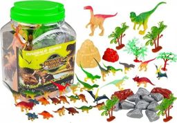 Import leantoys Zestaw Dinozaurów w Słoiku + Akcesoria Diplodok