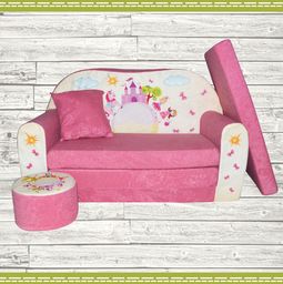  Galeriatrend Sofa kanapa dla dzieci rozkładana Różowy Zamek