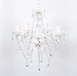 Lampa wisząca Lumes Biały kryształowy żyrandol do salonu - E960-Lovet
