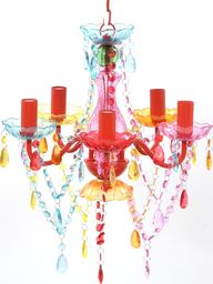 Lampa wisząca Lumes Kolorowy żyrandol kryształowy do salonu - E960-Lovet