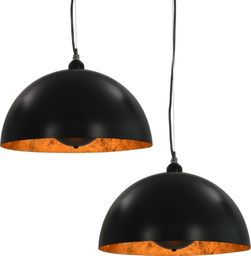 Lampa wisząca Lumes Czarno-złote półokrągłe lampy wiszące 2 sztuki - EX104-Moldo