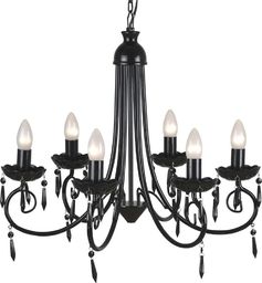 Lampa wisząca Lumes Czarny żyrandol stylizowany na świecznik - E973-Retri