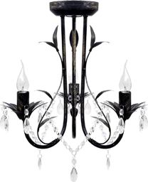 Lampa wisząca Lumes Czarny żyrandol w stylu retro z kryształkami - E994-Canes