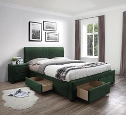  Elior Podwójne łóżko z szufladami Moris 4X - zielone