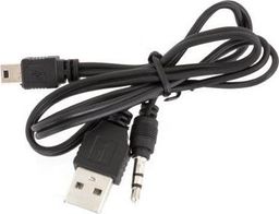 Kabel USB Aptel USB-A - mini Jack 3.5 mm 0.5 m Czarny (1210-uniw)