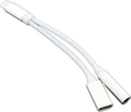 Adapter USB Hertz AK291B USB-C - Jack 3.5mm + USB-C Biały  (2492-uniw)
