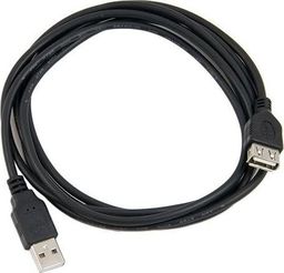 Kabel USB Hertz USB-A - USB-A 2 m Czarny (664-uniw)