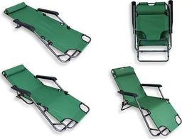 Home Appliances AG219A LEŻAK PLAŻOWY OGRODOWY SKŁADANY ZIELONY uniwersalny