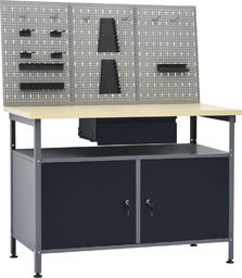  vidaXL Stół roboczy z trzema panelami ściennymi