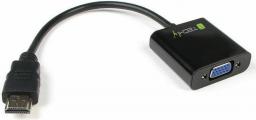 Adapter AV Techly HDMI - D-Sub (VGA) + Jack 3.5mm czarny (306493)