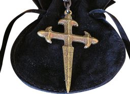 PŁATNERZE HISZPAŃSCY Złoty Breloczek Z Krzyżem Templariuszy (agkr/12.01)