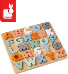  Janod Drewniane Puzzle Alfabet 3D z Tablicą Sweet Cocoon