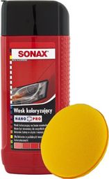  Sonax ZESTAW:Sonax Nano wosk koloryzujący - Czerwony 250ml + Aplikator do nakładania uniwersalny (6903-uniw) - 6903-uniw