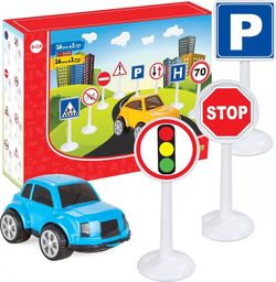Woopie Zestaw Edukacyjny Mini Znaków Drogowych 16 ele. + Samochodzik WOOPIE